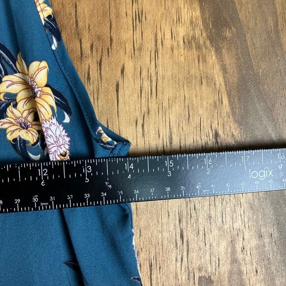 LOFT Womens Tank Top Blue White Floral Petite Crew Neck Keyhole Back XXSP - Picture 8 of 12